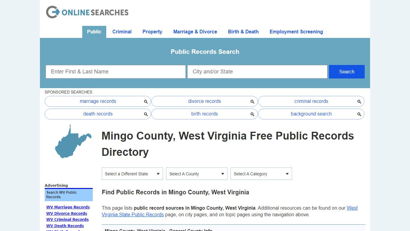 Mingo County, West Virginia Public Records Directory