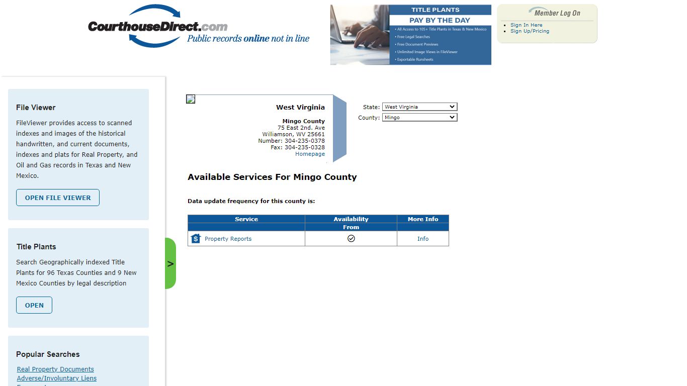 Search Mingo County Public Property Records Online - CourthouseDirect.com