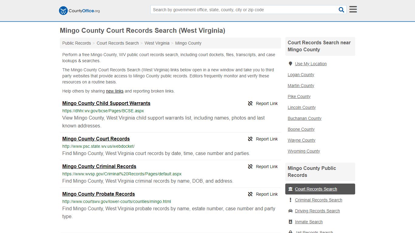 Mingo County Court Records Search (West Virginia) - County Office
